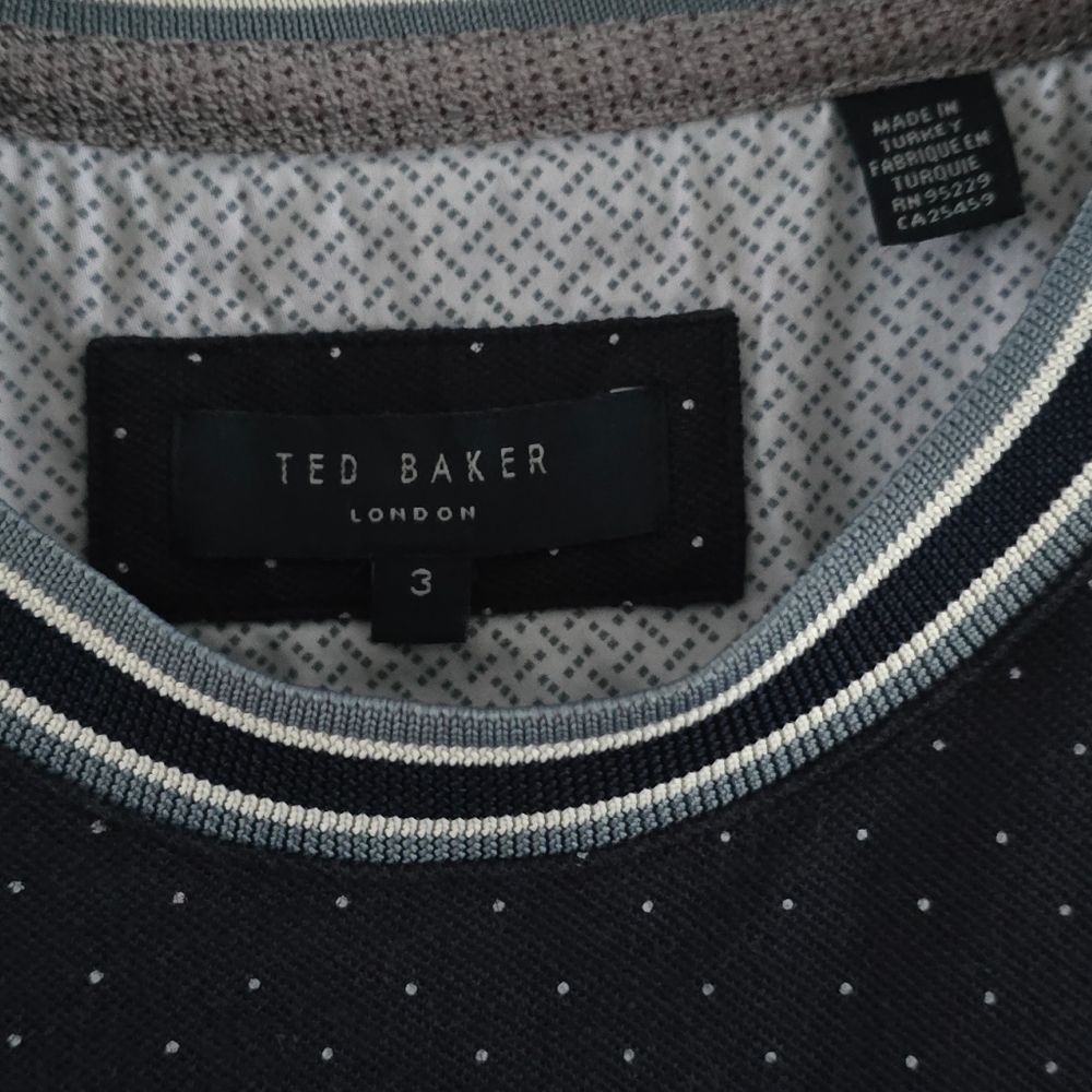 Ted Baker Glaad Pique Mini Spot T-shirt In Navy Size 3/M - Picture 3 of 5